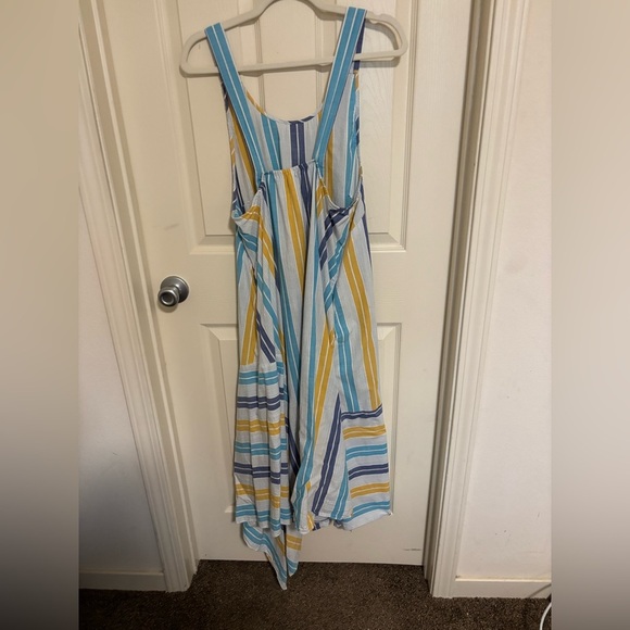 Anthropologie Striped Maxi Dress | Beach Coverup Sundress Cotton Blend - Picture 5 of 14